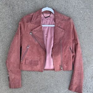 Capulet Dusty Pink Suede Leather Jacket